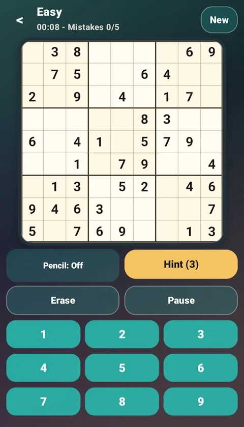 Sudoku – Classic Puzzle in the light board theme